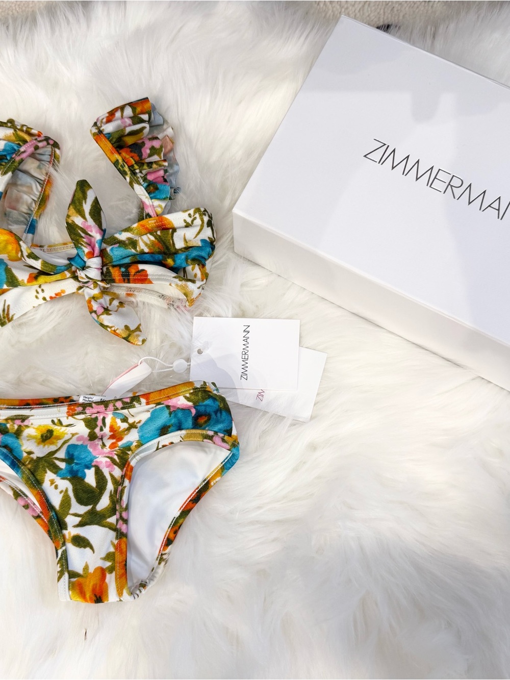 BRAND NEW Girls Zimmermann Floral Tie Bikini - 12M